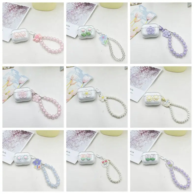 Beats Headphone Powerbeats Pro - Casing gantungan kunci bunga untuk Beats