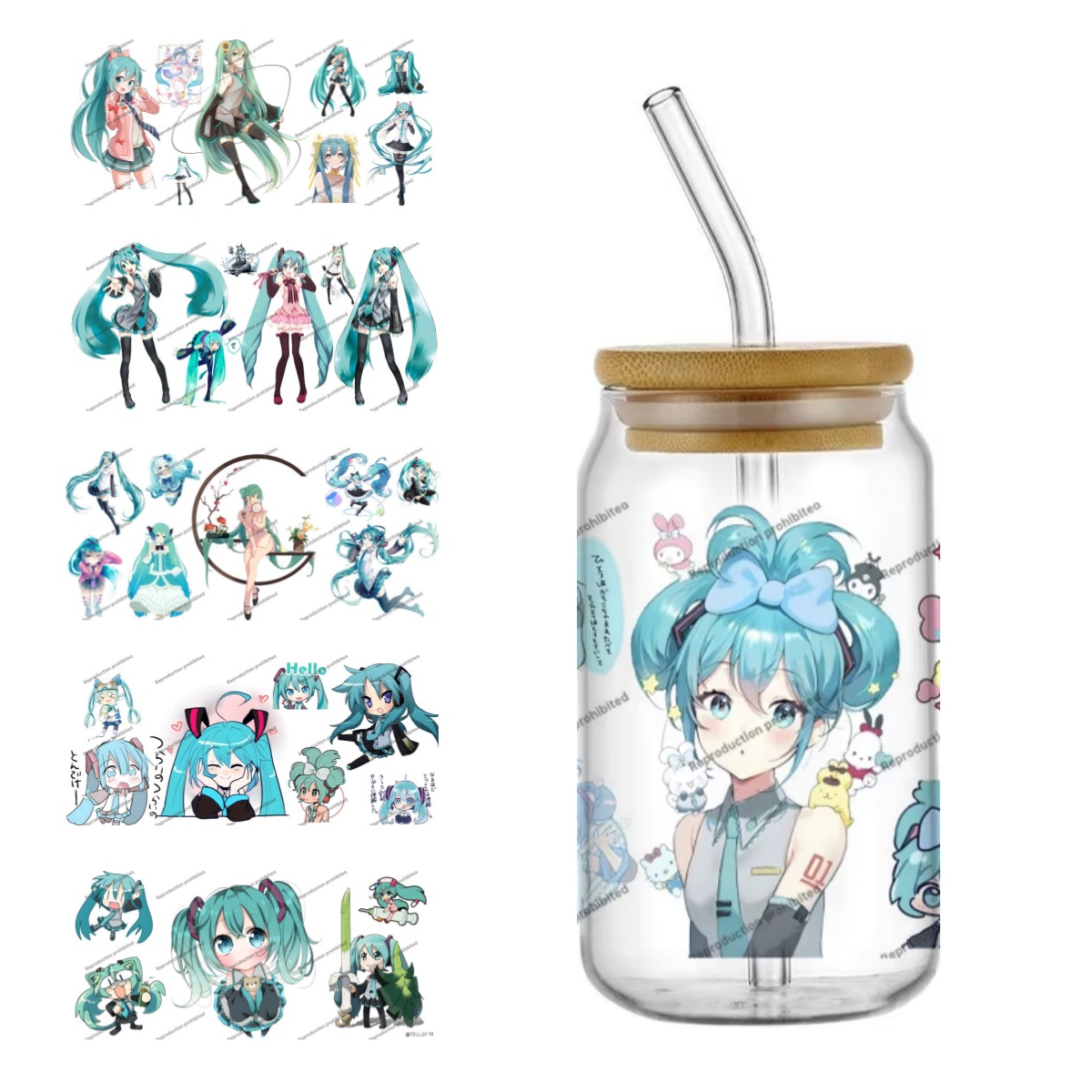 Rdta Tank Glass - Hatsune Miku UV DTF Cup Wrap