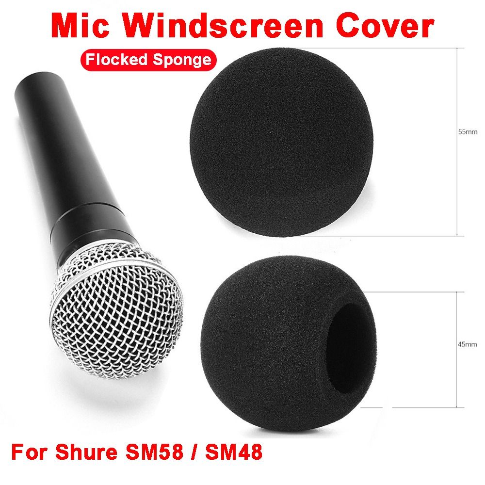 Shure Mic Sm58 - Penutup Mikrofon Pengganti, Busa Spons Berlapis,
