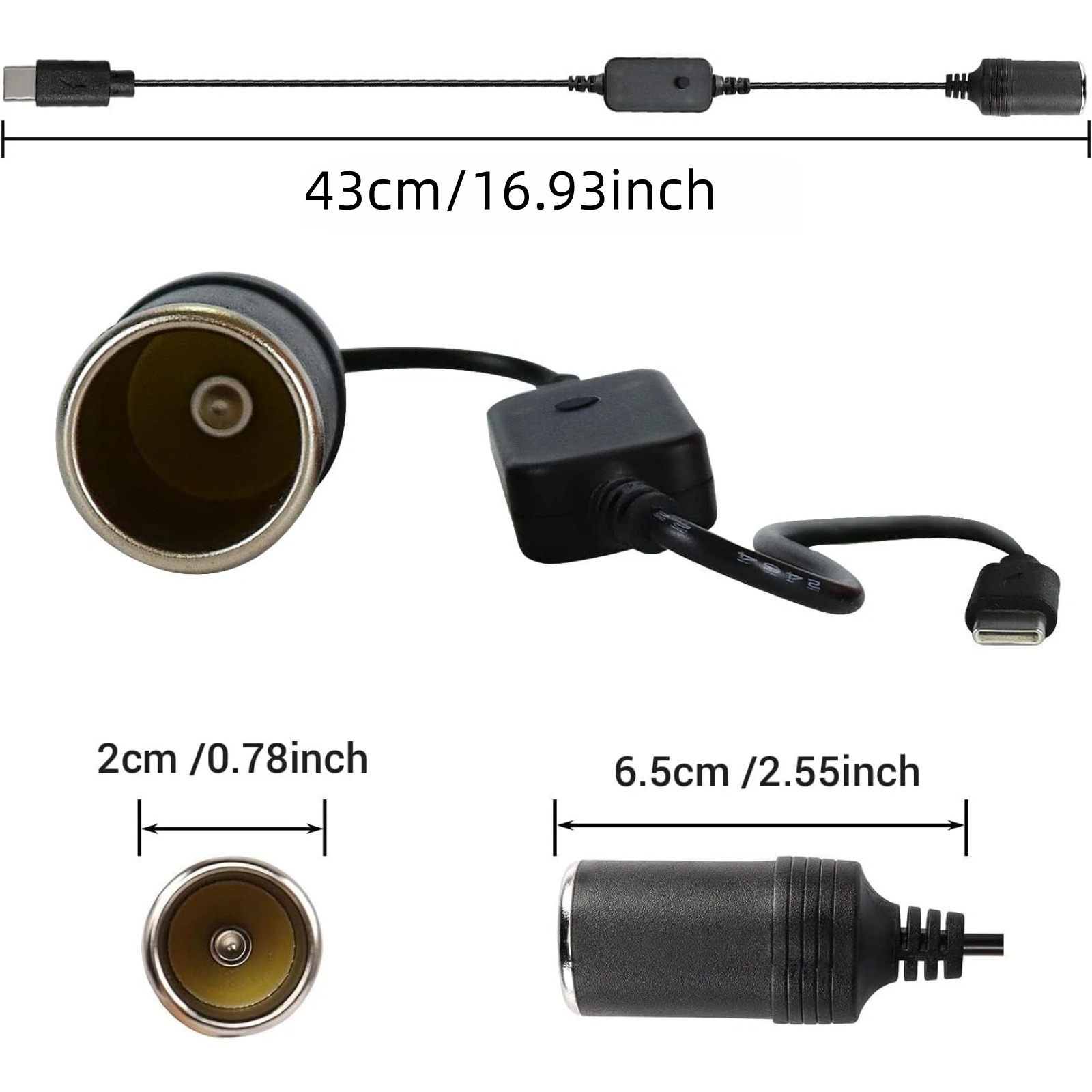 1 Buah USB-C ke 12V Soket Pema - Accessories Experts Vape ulasan dan harga